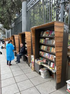 Рядом с Галереей есть место, где продают книги на улице.